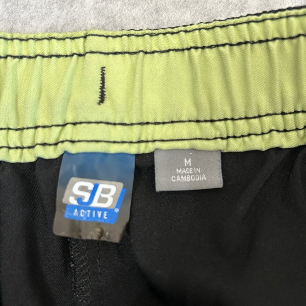 SJB Active Womens M Black Capri Pants Drawstring Waist Pockets Trim Slits Y2K - Picture 3 of 9